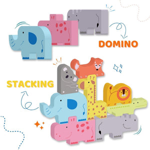 Cots & Cuddles 8pc Wooden Animals Stacking Toy for Toddlers 6 months+ - CNC8pcWoodenAnimals