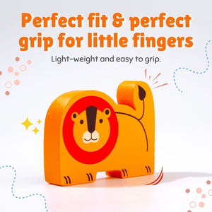 Cots & Cuddles 8pc Wooden Animals Stacking Toy for Toddlers 6 months+ - CNC8pcWoodenAnimals