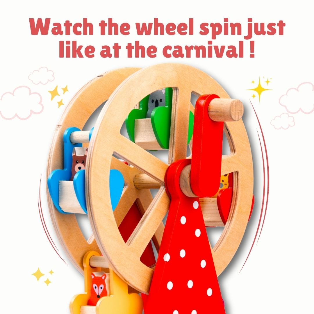 Cots & Cuddles Wooden Ferris Wheel Toy for Kids - CNCWoodenFerrisWheel