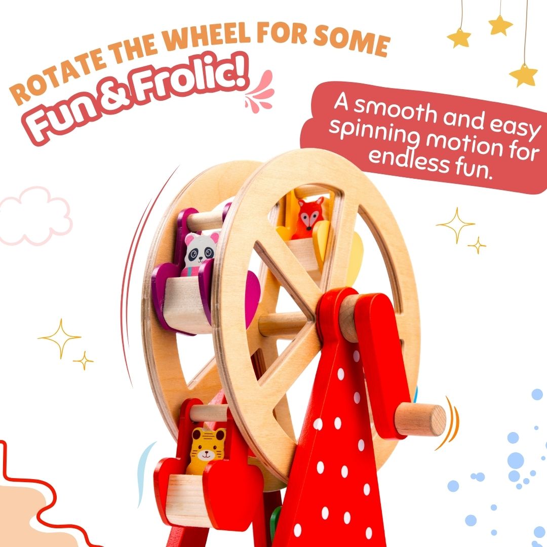 Cots & Cuddles Wooden Ferris Wheel Toy for Kids - CNCWoodenFerrisWheel