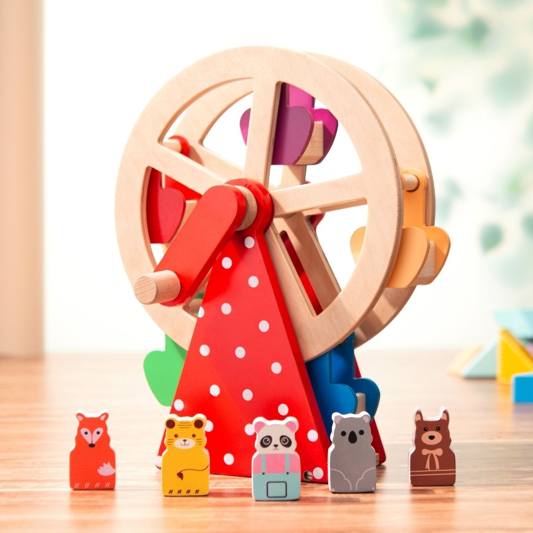 Cots & Cuddles Wooden Ferris Wheel Toy for Kids - CNCWoodenFerrisWheel