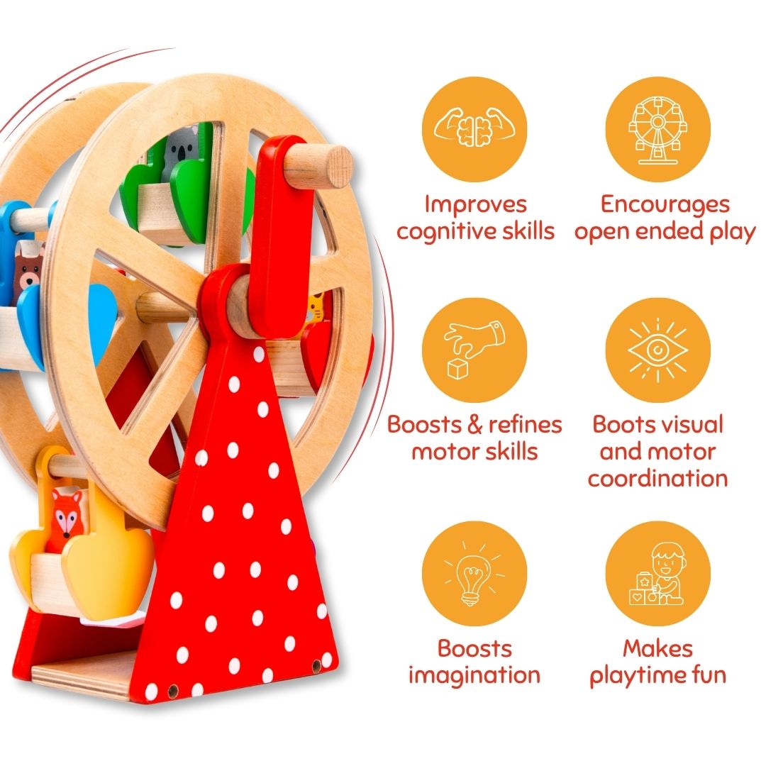 Cots & Cuddles Wooden Ferris Wheel Toy for Kids - CNCWoodenFerrisWheel