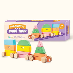 Cots & Cuddles Wooden Magnetic Shapes Train for Kids - CNCWoodenMagneticShapesTrain