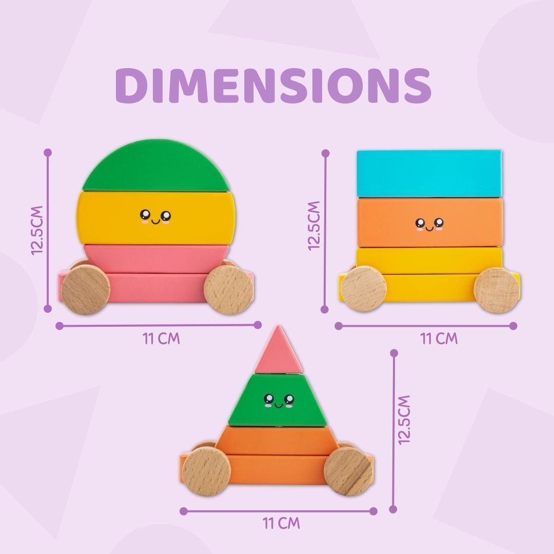 Cots & Cuddles Wooden Magnetic Shapes Train for Kids - CNCWoodenMagneticShapesTrain
