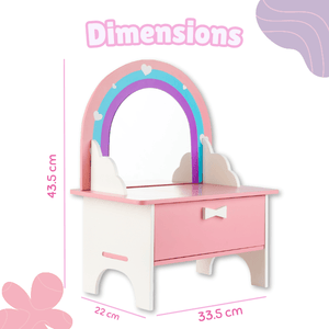 Cots & Cuddles Wooden Makeup Dressing Table Pretend Play for Kids - CNCWoodenDressingTable