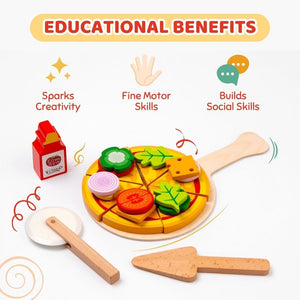 Cots & Cuddles Wooden Pizza Making Toy for Kids - CNCWoodenPizzaStation