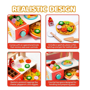 Cots & Cuddles Wooden Pizza Making Toy for Kids - CNCWoodenPizzaStation