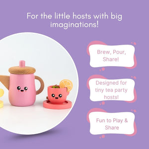 Cots & Cuddles Wooden Tea Party Set for Kids - CNCWoodenTeaPartySet