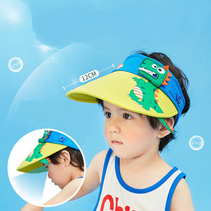 Cotton Blue Dino theme Visor Hat for Kids& Toddlers - 3 - 6 years Swim