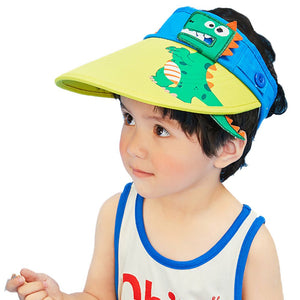 Cotton Blue Dino theme Visor Hat for Kids& Toddlers - 3 - 6 years Swim