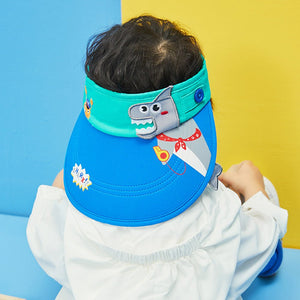 Cotton Blue Shark theme Visor Hat for Kids & Toddlers - 3 - 6 years Swim