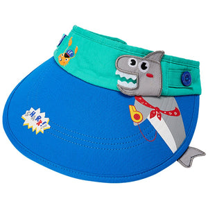 Cotton Blue Shark theme Visor Hat for Kids & Toddlers - 3 - 6 years Swim