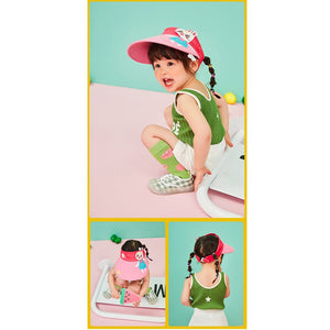 Cotton Pink Rabbit theme Visor Hat for Kids& Toddlers - 3 - 6 years Swim