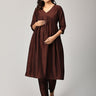Cozy Café Maternity And Nursing Silk Kurta Set - MEW-SK-CCSK-S
