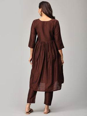 Cozy Café Maternity And Nursing Silk Kurta Set - MEW-SK-CCSK-S