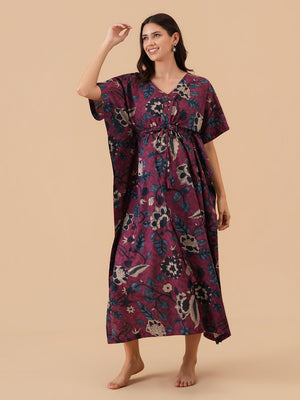 Cozy Charm Maternity and Nursing Kaftan Nighty - S Maternity Nightwear