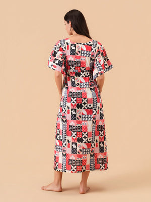 Cozy Escape Maternity and Nursing Kaftan Nighty - S Maternity Nightwear