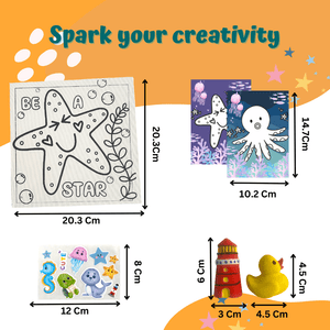Craftopedia 4 In 1 Canvas Set - Ocean | DIY Art and Craft Kit - CAN04T