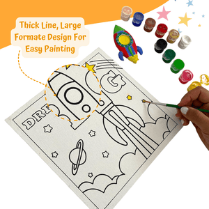 Craftopedia 4 In 1 Canvas Set - Outer Space | DIY Art and Craft Kit - CAN02T