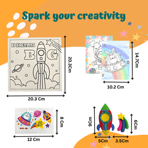 Craftopedia 4 In 1 Canvas Set - Outer Space | DIY Art and Craft Kit - CAN02T