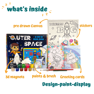 Craftopedia 4 In 1 Canvas Set - Outer Space | DIY Art and Craft Kit - CAN02T