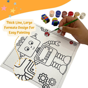 Craftopedia 4 In 1 Canvas Set - Robot | DIY Art and Craft Kit - CAN01T