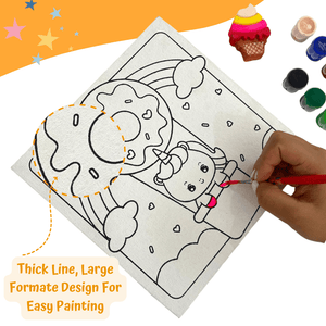Craftopedia 4 In 1 Canvas Set - Unicorns In Candyland | DIY Art and Craft Kit - CAN03T