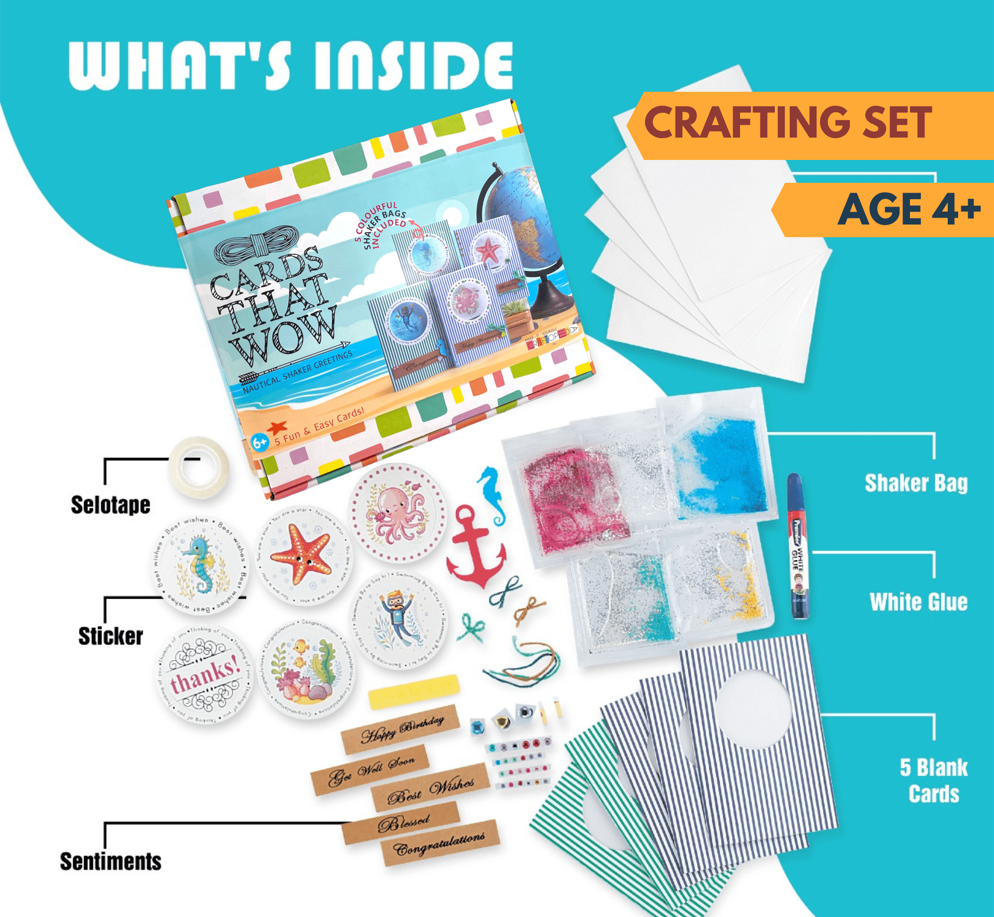 Craftopedia DIY Monster Shaker Greeting Cards | DIY Art and Craft Kit - SH02