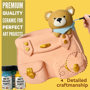 Craftopedia Lets Paint ceramic bag vase - Bear - CR12P