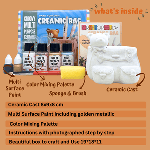 Craftopedia Lets Paint ceramic bag vase - Bear - CR12P