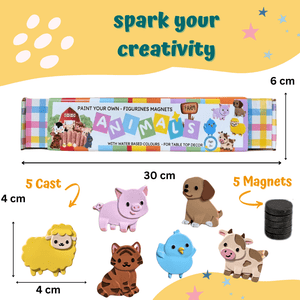 Craftopedia Paint Your Own Fridge Magnet Kit - Farm Animal Magnet - CR17T