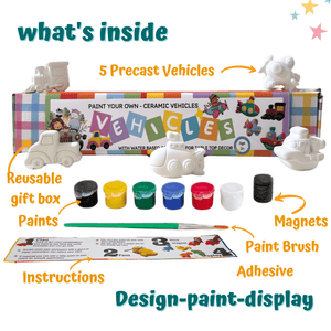 Craftopedia Paint Your Own Fridge Magnet Kit - Vehicles Magnet - CR16T