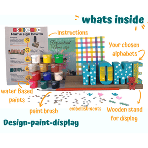 Craftopedia Paint Your Own Personalized - Name Sign kit | DIY Art and Craft Kit - Name01