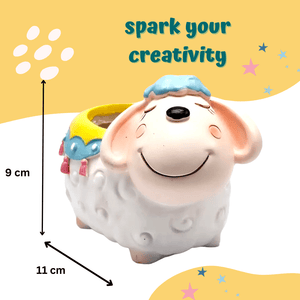 Craftopedia Paint Your Own Sheep Planter | DIY Art and Craft Kit - CR07T