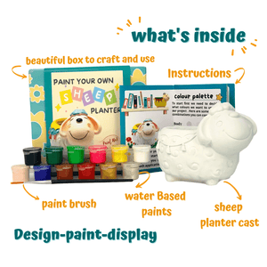 Craftopedia Paint Your Own Sheep Planter | DIY Art and Craft Kit - CR07T