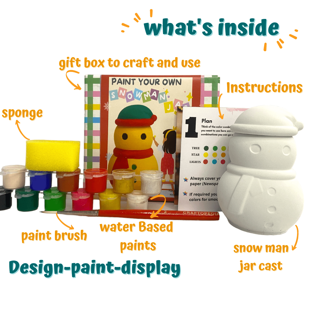 Craftopedia Paint Your Own Snowman Jar - CR10T