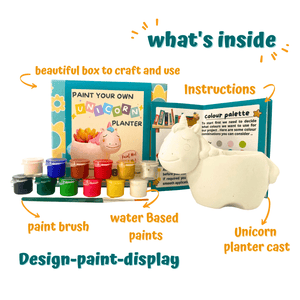 Craftopedia Paint Your Own Unicorn Planter | DIY Art and Craft Kit - CR01T