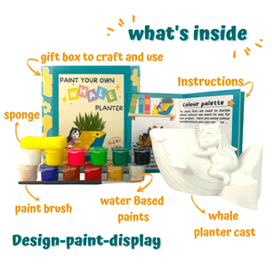 Craftopedia Paint Your Own Whale Planter | DIY Art and Craft Kit - CR02T