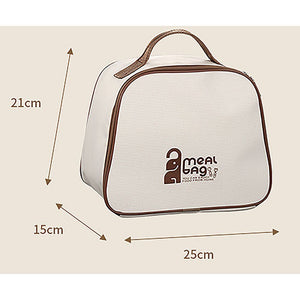 Cream 2pcs Bento Stainless Steel Lunch Box Container set with Lunch Bag - Little Surprise BoxCream 2pcs Bento Stainless Steel Lunch Box Container set with Lunch Bag