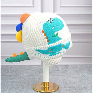 Cream 3d head and Tail Knitten woolen Winter Cap & Beanie, 3 - 10 Years - 3 - 10 Years Winter Wear