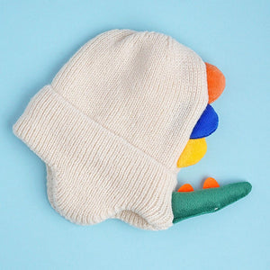 Cream 3d head and Tail Knitten woolen Winter Cap & Beanie, 3 - 10 Years - 3 - 10 Years Winter Wear