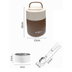 Cream and Dark Brown Stainless Steel Vertical Tiffin/Lunch Box - Little Surprise BoxCream and Dark Brown Stainless Steel Vertical Tiffin/Lunch Box