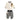Cream & Black Pocket Bear fleece winter Tracksuit Set for Kids - 1 - 2 Years Kids Clothing