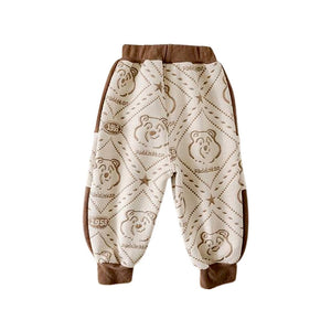 Cream & Brown Dotted Teddy, 2pcs Tracksuit Set for Kids - 2 - 3 Years Kids Clothing