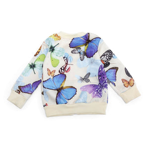 Cream Butterfly Kids Zipper Jacket and Track Pant set - L (2 - 3 Years)