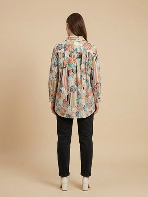 Cream Classic Maternity and Nursing Oversized Shirt - S Maternity and Nursing Tops