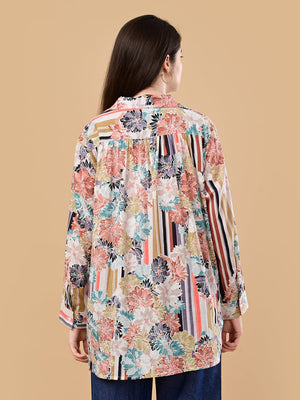Cream Classic Maternity and Nursing Oversized Shirt - S Maternity and Nursing Tops