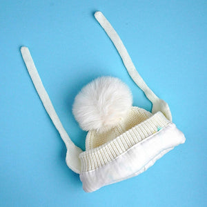 Cream Embroidered Rainbow Knitted Woolen Winter Cap/ Beanie for Kids, 3 - 10 Years - 3 - 10 Years Winter Wear