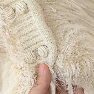 Cream Furry Knitted cardigan Sweater for Kids - 2 - 3 Years Winter Wear
