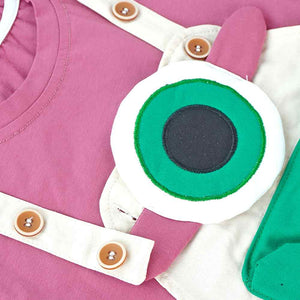 Cream One eye Monster, 2 pcs Dungary style set for Toddlers and Kids - 1 - 2 Years Kids Clothing